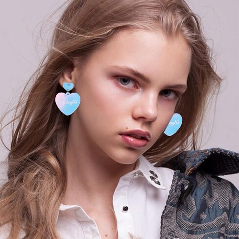 كول لاك داي 6 ازواج من اقراط تايلور بتصميم قلب مستوحى من المغني للنساء من الاقراط الموسيقية من الاكريليك، هدايا لمحبي سويفتي، مصنوعة من الاسكندريت, أكريليك, الألكسندريت الصناعي in Kuwait