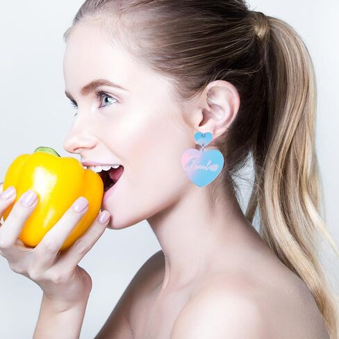 كول لاك داي 6 ازواج من اقراط تايلور بتصميم قلب مستوحى من المغني للنساء من الاقراط الموسيقية من الاكريليك، هدايا لمحبي سويفتي، مصنوعة من الاسكندريت, أكريليك, الألكسندريت الصناعي in Kuwait