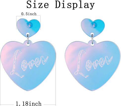 كول لاك داي 6 ازواج من اقراط تايلور بتصميم قلب مستوحى من المغني للنساء من الاقراط الموسيقية من الاكريليك، هدايا لمحبي سويفتي، مصنوعة من الاسكندريت, أكريليك, الألكسندريت الصناعي in Kuwait