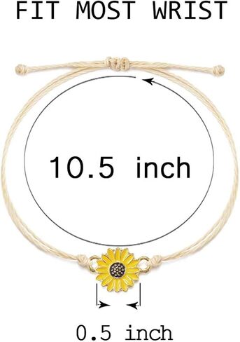 Inscape Data Handmade Sunflower Boho Bracelet Friendship Jewelry for Women Girl 2 Set in Kuwait