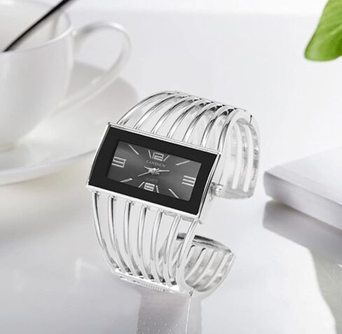 SENRUD Fashion Cuff Bracelet Watches for Women Luxury Rectangular Dial Analog Quartz Wrist Watch Gifts for Ladies in Kuwait