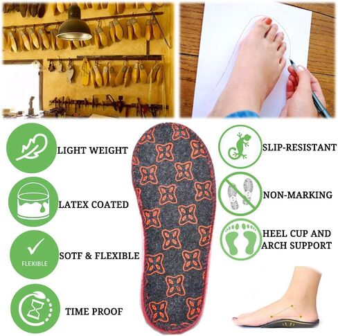 LE KAPMOZ Women's Boiled Wool House Slippers Breathable Sweat Free Clog Slip on Mule Indoor/Outdoor Slipper in Saudi Arabia