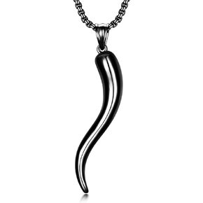 Seiyang Italian Horn Necklace 925 Sterling Silver Italian Amulet Pendant Italian Amulet Gift for Men Women (with Gift Box)