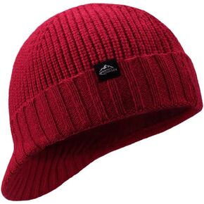 Daily Winter Knit Visor Beanie Hat for Women Brimmed Skull Ski Cap Warm Stylish Stretch Baseball Hats