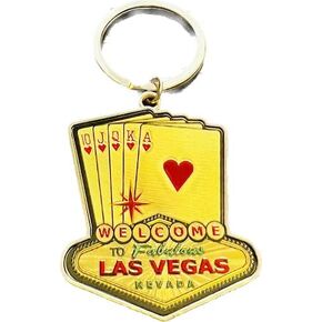 Las Vegas Royal Flush Key-Chain, Gold, standard in Kuwait