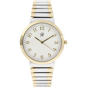 ساعة تشارلز ريموند للجنسين بسوار مطاطي كلاسيكي مقاس 6 بوصات، سهلة القراءة مع أرقام عربية ذهبية شفافة على القرص، وجه متوسط ​​الحجم - 8197Strch in Kuwait