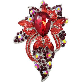 دبوس بروش على الموضة للسيدات من كريستال نمساوي مزين بالزهور in Kuwait