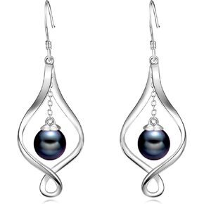Pearl Earrings for Women Sterling Silver Celtic Pearl Earrings, Bee/Swan/Butterfly Pearl Earrings Valentine's Day Mother's Day Jewelry Gifts in Saudi Arabia