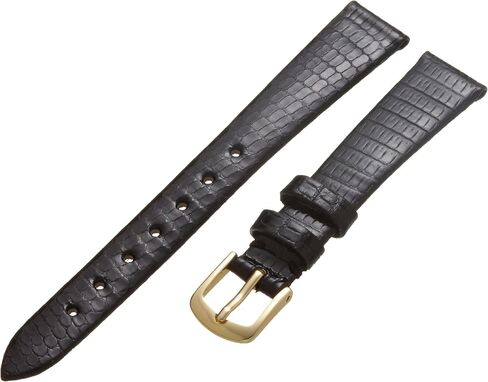 Hadley-Roma Women's 13mm Leather Watch Strap, Color:Black (Model: LSL700SA 130), Black, 13mm, Lizard No Allergy L in Kuwait