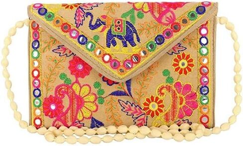 Traditional Rajasthani Embroidered Elephant artwork Big Size Handbag in Saudi Arabia