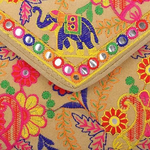 Traditional Rajasthani Embroidered Elephant artwork Big Size Handbag in Saudi Arabia