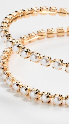 عصابة رأس نسائية من LELET NY ذات خيط مزدوج من اللؤلؤ، ذهبي/لؤلؤي، مقاس واحد in Kuwait