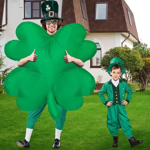 XYJKIDSES St. Patrick’s Day Inflatable Costume Inflatable Four Leaf Clover Costume Green Blow Up Funny Costume for St Particks Day Party in Kuwait