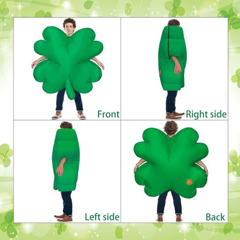 XYJKIDSES St. Patrick’s Day Inflatable Costume Inflatable Four Leaf Clover Costume Green Blow Up Funny Costume for St Particks Day Party in Kuwait