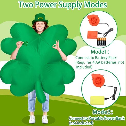 XYJKIDSES St. Patrick’s Day Inflatable Costume Inflatable Four Leaf Clover Costume Green Blow Up Funny Costume for St Particks Day Party in Kuwait