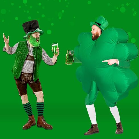 XYJKIDSES St. Patrick’s Day Inflatable Costume Inflatable Four Leaf Clover Costume Green Blow Up Funny Costume for St Particks Day Party in Kuwait