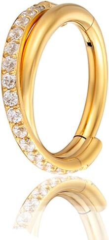 BCBODYG23 محارة ثقب المجوهرات أقراط هوب متمحورة من التيتانيوم عبر الأنف الدائري حلق Daith Hoop الصلبة G23 الزنمة الغضروفية اللولب ثقب الحلقات 16G بصرف النظر عن حلقة الأنف من التيتانيوم ثقب الحاجز in Kuwait