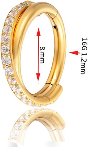 BCBODYG23 محارة ثقب المجوهرات أقراط هوب متمحورة من التيتانيوم عبر الأنف الدائري حلق Daith Hoop الصلبة G23 الزنمة الغضروفية اللولب ثقب الحلقات 16G بصرف النظر عن حلقة الأنف من التيتانيوم ثقب الحاجز in Kuwait