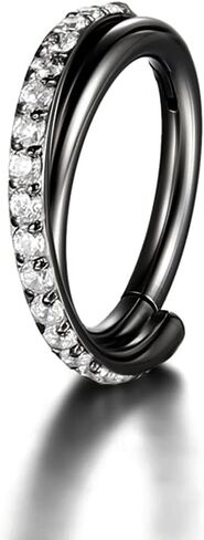 BCBODYG23 محارة ثقب المجوهرات أقراط هوب متمحورة من التيتانيوم عبر الأنف الدائري حلق Daith Hoop الصلبة G23 الزنمة الغضروفية اللولب ثقب الحلقات 16G بصرف النظر عن حلقة الأنف من التيتانيوم ثقب الحاجز in Saudi Arabia