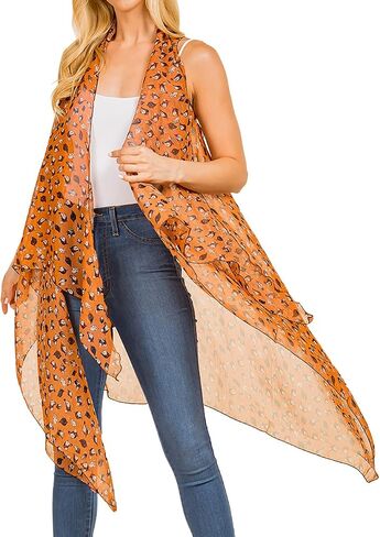 سترة صوفية نسائية شفافة مفتوحة من الأمام وخفيفة الوزن بدون أكمام طويلة من Scarfand in Kuwait