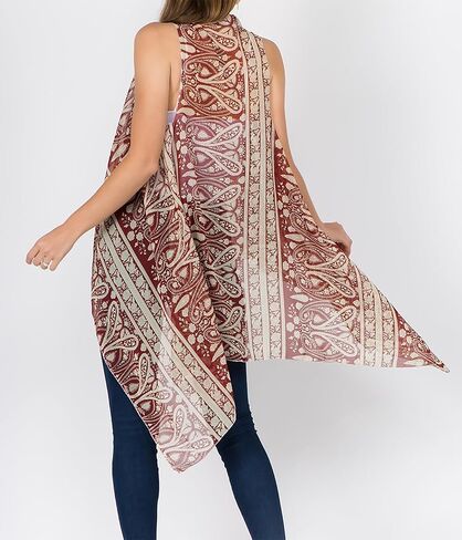 سترة صوفية نسائية شفافة مفتوحة من الأمام وخفيفة الوزن بدون أكمام طويلة من Scarfand in Kuwait