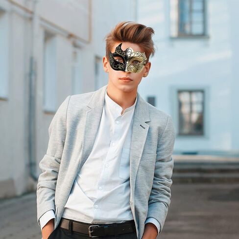 Masquerade Mask Novelty Deluxe Steampunk Phantom Mechanical Venetian Mask for Halloween Costume Party Mardi Gras Ball in Kuwait