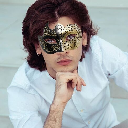 Masquerade Mask Novelty Deluxe Steampunk Phantom Mechanical Venetian Mask for Halloween Costume Party Mardi Gras Ball in Kuwait