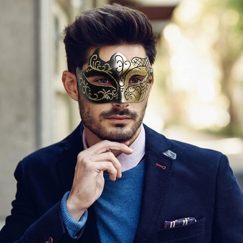 Masquerade Mask Novelty Deluxe Steampunk Phantom Mechanical Venetian Mask for Halloween Costume Party Mardi Gras Ball in Kuwait