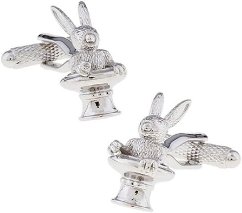 MRCUFF Magician Rabbit Out of a Hat Magic Pair Cufflinks in a Presentation Gift Box & Polishing Cloth in Saudi Arabia