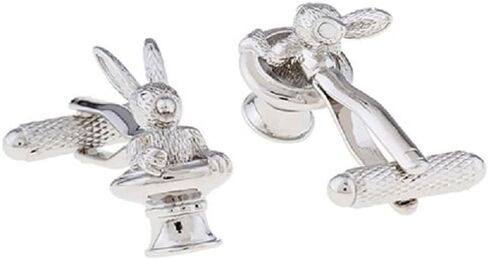 MRCUFF Magician Rabbit Out of a Hat Magic Pair Cufflinks in a Presentation Gift Box & Polishing Cloth in Saudi Arabia
