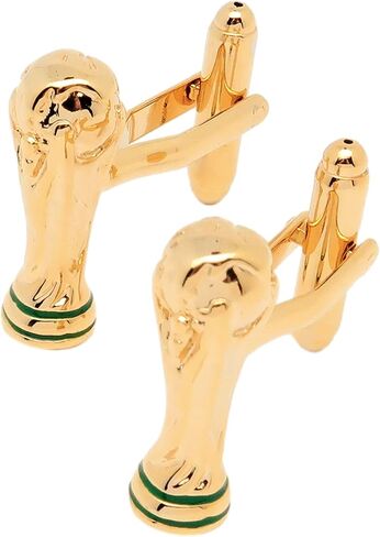 Jonwo 14K Gold Plated Football World Cup Tropy Cufflinks for Men In Gift Case Football Fan Men's Cuff Link for Wedding Shirt Party Business Regular Anniversary Dress in Saudi Arabia
