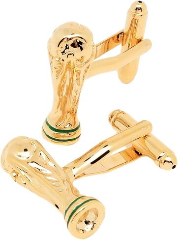Jonwo 14K Gold Plated Football World Cup Tropy Cufflinks for Men In Gift Case Football Fan Men's Cuff Link for Wedding Shirt Party Business Regular Anniversary Dress in Saudi Arabia