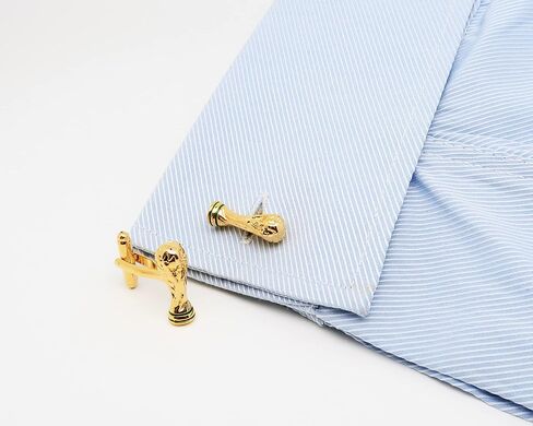 Jonwo 14K Gold Plated Football World Cup Tropy Cufflinks for Men In Gift Case Football Fan Men's Cuff Link for Wedding Shirt Party Business Regular Anniversary Dress in Saudi Arabia