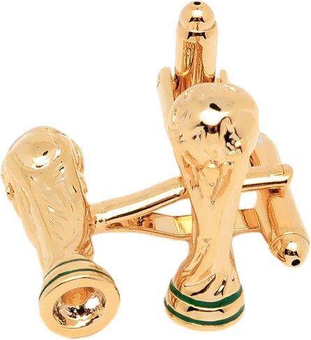 Jonwo 14K Gold Plated Football World Cup Tropy Cufflinks for Men In Gift Case Football Fan Men's Cuff Link for Wedding Shirt Party Business Regular Anniversary Dress in Saudi Arabia