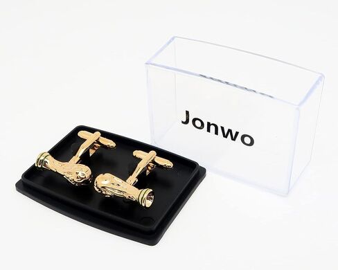 Jonwo 14K Gold Plated Football World Cup Tropy Cufflinks for Men In Gift Case Football Fan Men's Cuff Link for Wedding Shirt Party Business Regular Anniversary Dress in Saudi Arabia