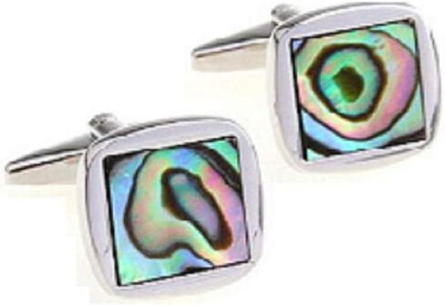 MRCUFF Abalone Square Pair Pair Cufflinks in a Presentation Gift Box & Polishing Cloth in Saudi Arabia
