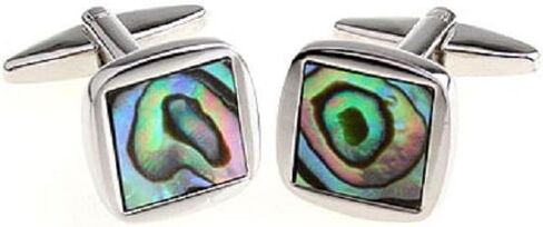MRCUFF Abalone Square Pair Pair Cufflinks in a Presentation Gift Box & Polishing Cloth in Saudi Arabia