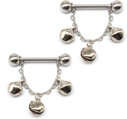 14G Stainless Steel Nipple Rings Solid Little Bells Straight Barbell Bars Tongue Ring 14mm(9/16 Inch) Body Piercing Jewelry in Saudi Arabia
