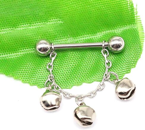 14G Stainless Steel Nipple Rings Solid Little Bells Straight Barbell Bars Tongue Ring 14mm(9/16 Inch) Body Piercing Jewelry in Saudi Arabia