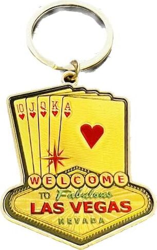 Las Vegas Royal Flush Key-Chain, Gold, standard in Kuwait