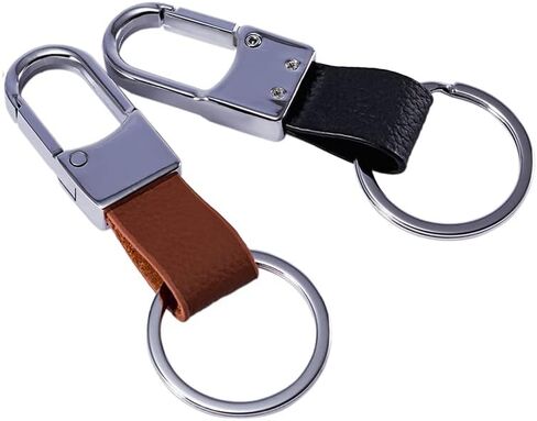MING DI Key Chain with Leather for Men and Women,Upscale Car Keychain Key Ring Key Holder-2 Pack in Saudi Arabia
