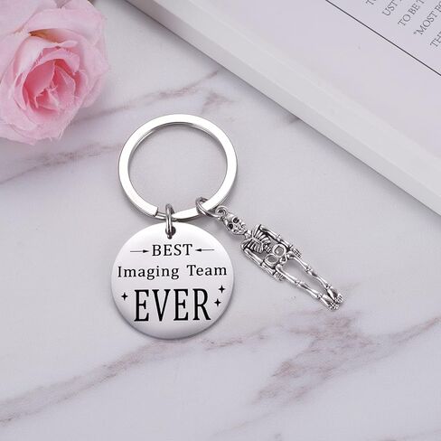 يوكودينوس سلسلة مفاتيح بعبارة Best Imaging Team Ever، هدايا تقدير لفني الأشعة السينية، هدية راد تيك لأسبوع السلامة بالرنين المغناطيسي، هدية تصوير مضحكة، صغيرة، ستانلس ستيل، غير معروف in Kuwait