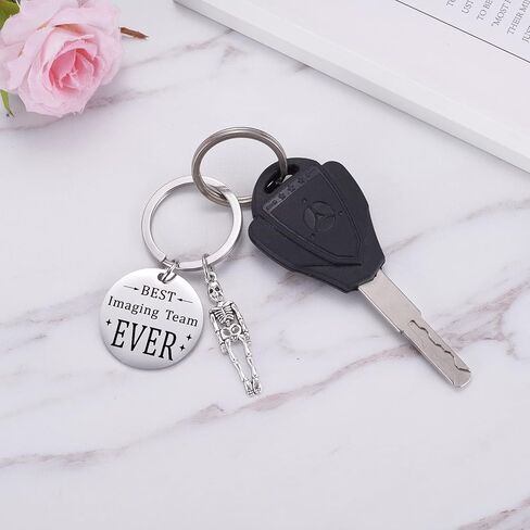 يوكودينوس سلسلة مفاتيح بعبارة Best Imaging Team Ever، هدايا تقدير لفني الأشعة السينية، هدية راد تيك لأسبوع السلامة بالرنين المغناطيسي، هدية تصوير مضحكة، صغيرة، ستانلس ستيل، غير معروف in Kuwait