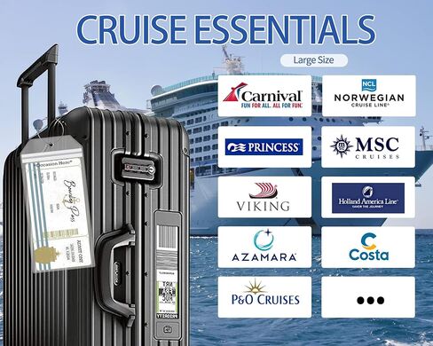 بطاقة أمتعة لأساسيات سفينة الرحلات البحرية، 12 عبوة لبطاقات أمتعة الرحلات البحرية للأميرة كرنفال NCL عريضة... in Kuwait