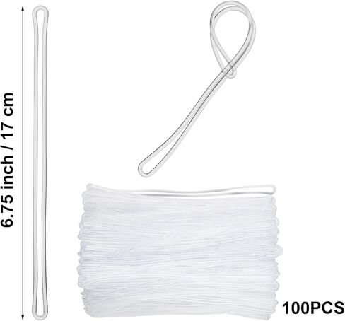 USUNQE 100 PCS 6.75 Inches Clear Plastic Travel Luggage Tag Loops Straps for Bag Luggage ID Tag in Saudi Arabia