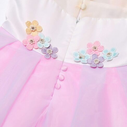 فساتين QPANCY للفتيات يونيكورن ملابس الأميرة للمهرجانات المتطابقة مع عصابة الرأس والجناح in Kuwait