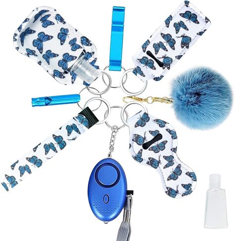 Keychain Set for Women and Girls with Personal Safety Alarm, Wristlet, Lipstick holder, Portable Keychain Accessories Set.… in Saudi Arabia