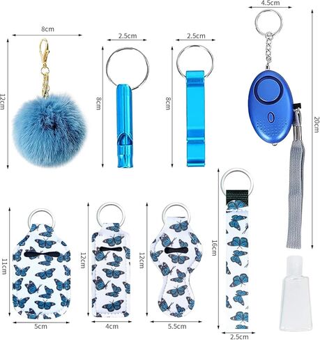 Keychain Set for Women and Girls with Personal Safety Alarm, Wristlet, Lipstick holder, Portable Keychain Accessories Set.… in Saudi Arabia