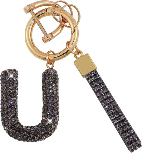 Initial Letter Keychains Cute Keychain for Women Girl Pink Crystal Bling Car Key Fob Keychain Charms for Backpack Accessories in Saudi Arabia