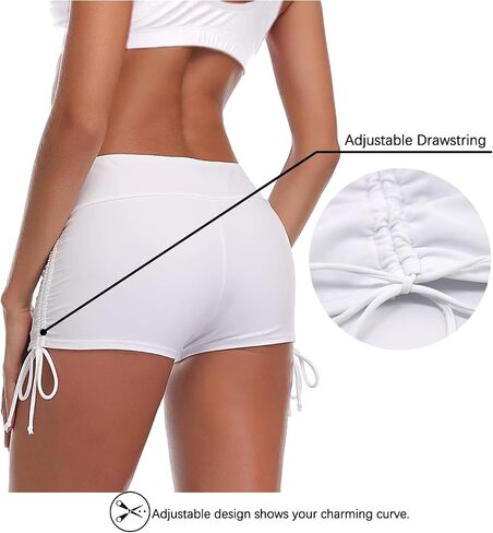 AONTUS Bathing Suit Bottoms High Waisted Women's Beach Pant Bikini Adjustable Tie Boy Short in Saudi Arabia